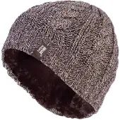Heat Holder Thermische Fleece-gefütterte Damen-Wintermütze mit Zopfmuster