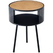 Helloshop26 Beistelltisch mit schwarzem Innenstauraum im Holzlook 03_0008598