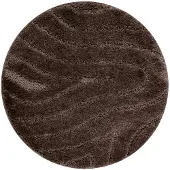 Rugsx Badteppich SUPREME Kreis WAVES, Wellen, rutschfest, weich – braun Kreis 100 cm