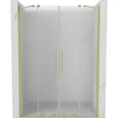 Mexen Velar Duo Schiebetüren Duschwand 140 cm, matt, gebürstetes Gold - 871-140-000-32-55