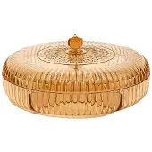 MaxPower Obstschale mit Deckel, Snackteller Typ Amber Golden Flower
