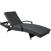 Helloshop26 Sonnenliege Gartenmöbel 5 Positionen Schwarz 2208057