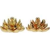 ABOOFAN 2Stk Goldener Lotus Räuchergefäß Legierung Mini Zierlicher Dufthalter