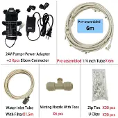 MaxPower (6 m Messing B) Neues leises Garten-Wassernebel-Sprühsystem, elektrisches Membranpumpen-Set, Gewächshausbewässerung,