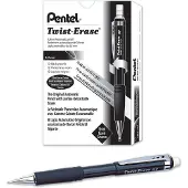 Pentel Druckbleistift Twist-Erase III (0,9 mm), schwarzer Schaft, 12er-Pack (QE519A)