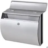 Helloshop26 Edelstahl Briefkasten Garten Zeitungsfach 1002009