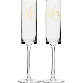 Jojomino Mr&Mrs Kristall-Champagnerflöten 2er-Set für moderne und elegante