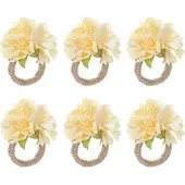 Semoic Perlen-Serviettenringe, rustikales Rosenblüten-Dinner-Hol