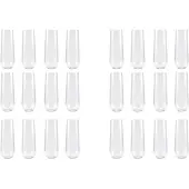 Tlily 24 Champagnerflöten aus Kunststoff ohne Stiel – 9-oz-Gläser, transparent