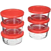 Pyrex 6-teiliges Glas-Lebensmittelaufbewahrungsset mit Deckel (12-teilig)