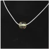 Bijoux Steine und Mineralien. Halskette 1 Perle Citrin 8 mm Kette aus rostfreiem Stahl.