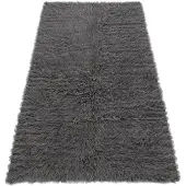 Rugsx Flokati WOLLE - Bettdecke, Plaid grau 170x210 cm