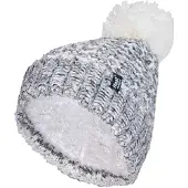 Heat Holder Damen Fleece gefüttert Cuffed Thermal Winter Bommelmütze mit Pom Pom