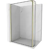 Mexen Kioto Walk-in Duschwand 130x30 cm, Schwarz-Gold, 8mm Glas