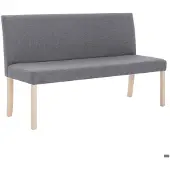Helloshop26 Sitzbank Pouf Hocker Möbel Bank 139,5 cm hellgrau Polyester 3002101