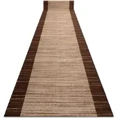 Rugsx Läufer auf Gummi STREIFEN 100 cm braun 100x110 cm