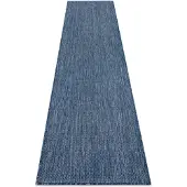 Rugsx Teppich, Läufer SISAL SION A5165A Melange flach gewebt dunkelblau 80x250 cm