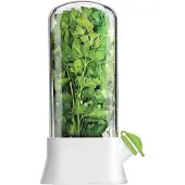 Melitt Kräuterbehälter, Anti-Crush-Öko-Fresh-Becher, Frischhaltebecher für Gemüse und Kräuter mit Wasserreservoir, Weiß