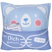 Hergo Umarmungskissen 43 x 15 x 43 cm Fühl Dich von Herzen gedrückt! (blau)