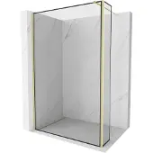 Mexen Kioto Duschwand 2-teilig 120x40 cm Gold/schwarzes Muster