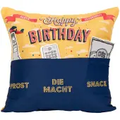 Hergo Sofahelden Sofakissen 43 x 43 cm Happy Birthday Retro