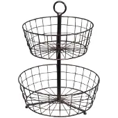 MaxPower 2-stöckiger Obstkorb mit Metallschalen, bronze
