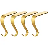 TAUOH Weihnachtsstrumpfhalter, Weihnachtskamin-Aufhängerhaken (Gold)