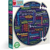 Eeboo Rundes Puzzle 100 große Wörter 500 Teile