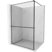 Mexen Kioto+ Walk-In Duschwand 80x200cm, Gun-Metal, Schwarz Muster