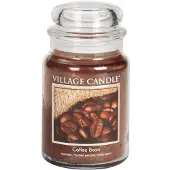 Village Candle Duftkerze im Glas, gro , 650 ml, Kaffeebohnen, Braun