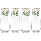 Lenoxx 889237 Holiday 4-teiliges Fl tenset ohne Stiel, Weihnachtsthema