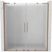 Mexen Velar L Duo Duschschiebetüren 200 cm, Mattglas, gebürstetes Kupfer - 871-200-003-32-65