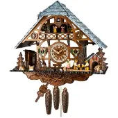 Engstler - 38917/8 MT - Kuckucksuhr - 1-Tag-Kettenzugwerk - Nussbaum