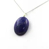 Bijoux Steine und Mineralien. Lapislazuli-Halskette. 71,82 ct. Ovalform.