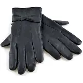 Sock Snob Damen Damen Fleece gefüttert Warm Schafsleder Handschuhe mit Schleife