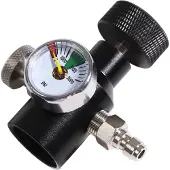 TAUOH CO2-Tank-Zylinder-Adapter-Anschluss-Kit, TR21-4-Gewinde-Soda-Nachfüllung mit 3000Psi-Manometer, schwarz