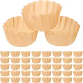 ABOOFAN 100Stk Basque Papier Muffinförmchen Kaffee, Hitzebeständig, Antihaft