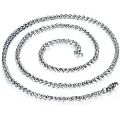 ABOOFAN 2Stk Herren Titanstahl 3Mm Silber Kette Leicht Robust