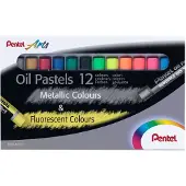 Pentel Fluoreszierende und metallische lpastelle, 12er-Set, verschiedene Farben, PHN-MF12