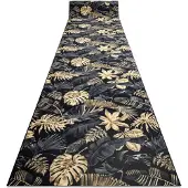 Rugsx Läufer Antirutsch MONSTERA Laub, Gummi gold 80 cm 80x330 cm