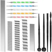 Tlily Polymer-Ton-Werkzeuge, 14-Teiliges Flexibles Polymer-Ton-Gewebeklingen-Set für DIY-Schneiden, Formen, Bildhauerei