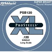 D'Addario PSB120 ProSteels Bassgitarre, Einzelsaite, lange Mensur, .120