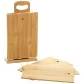 Excellent houseware 7-tlg. Schneidebrett-Set mit Ständer Bambus