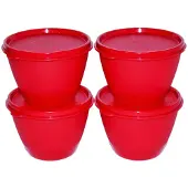 Tupperware Set mit 4 Khlschrankschsseln, 14 Unzen, Rot