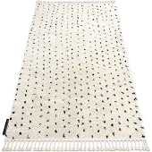 Rugsx Teppich BERBER SYLA B752 Punkte sahne Franse berber marokkanisch shaggy 140x190 cm