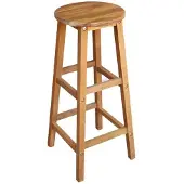 Helloshop26 Set aus zwei Designer-Barhockern, Sitz aus massivem Akazienholz 1202064