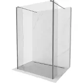 Mexen Kioto Duschwand 155x30 cm, 3-teilig, Transparent, Gunmetal