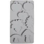 Rayher Hobby Materialen Silikonform - Pilze, Kürbisse und Blätter - 7 Formen