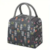 MaxPower Isolierte Lunchtasche mit dicker Aluminiumfolie, Graublaues Kaninchen