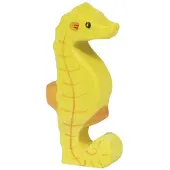 Holztiger Seepferd Holzfigur 3 x 1,5 x 6,3 cm